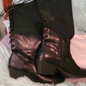 Black lace up boots